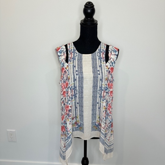 BCBGmaxAzria Multi Color Sleeveless Blouse (Medium) - Picture 2 of 9